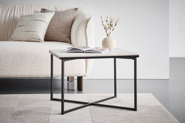 KONFERENČNÝ STOLÍK, čierna, biela, kov, keramika, 60/43/60 cm Livetastic - Stolíky do obývačky, Online Only