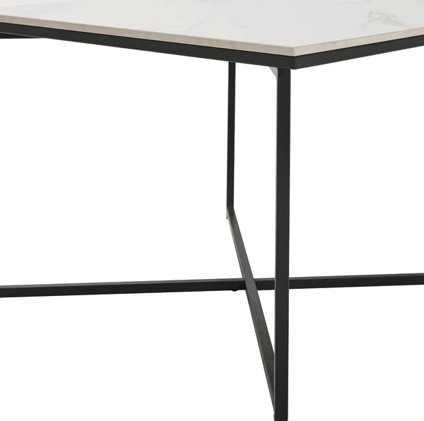 KONFERENČNÝ STOLÍK, čierna, biela, kov, keramika, 60/43/60 cm Livetastic - Stolíky do obývačky, Online Only