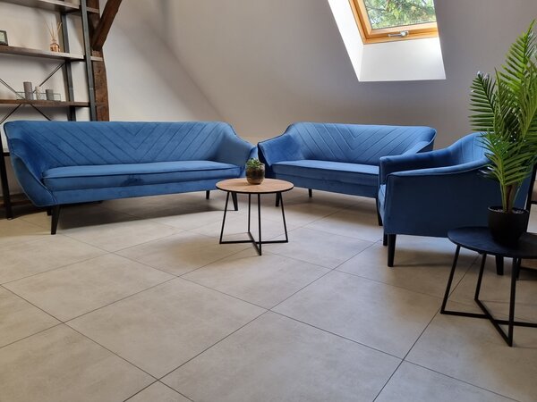 SEDACIA ZOSTAVA DARIO 3 + 2 + 1 Royal Velvet S 21 ŠEDÁ SKLADOM