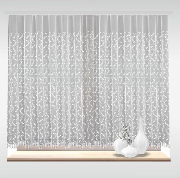 Záclona alebo balkónový komplet markizeta, Vendy, metráž, biela 250 cm