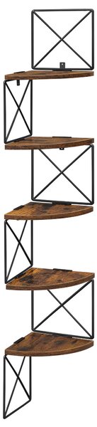 NÁSTENNÁ KNIŽNICA, hnedá, čierna, železo, recyklované drevo, 20/127,5/20 cm Boxxx - Regály, Online Only
