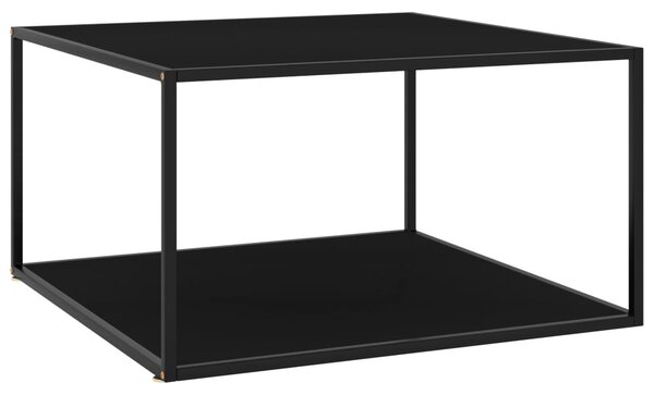 Konferenčný stolík, čierny, čierne sklo 90x90x50 cm