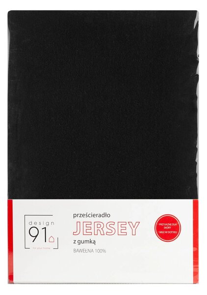 JERSEY PRESTIERADLO 220X240 CM, VÝŠKA 30 CM ČIERNE