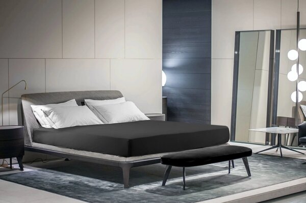 JERSEY PRESTIERADLO 220X240 CM, VÝŠKA 30 CM ČIERNE