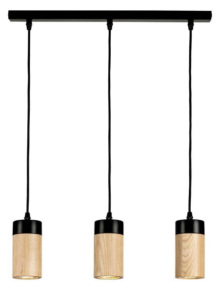 Envostar - Plain 3 Závěsná Lampa Black/Wood - Lampemesteren