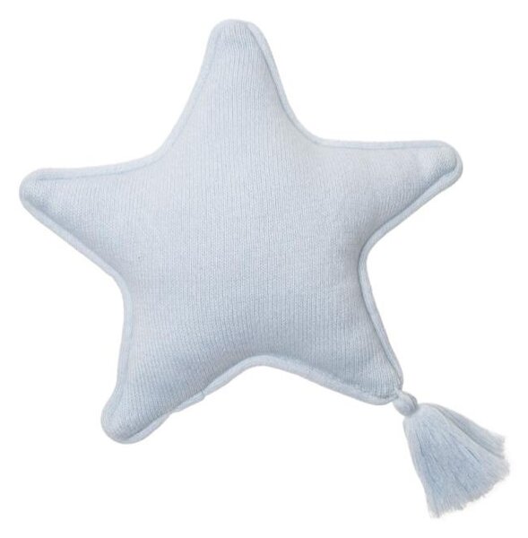 LORENA CANALS Pletený vankúš Twinkle Star Soft Blue, bledomodrá