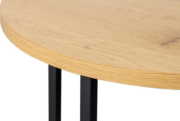 SADA KONFERENČNÝCH STOLÍKOV, čierna, farba duba, kov, kompozitné drevo, 60-80/60-80/35-45 cm Boxxx - Stolíky do obývačky, Online Only