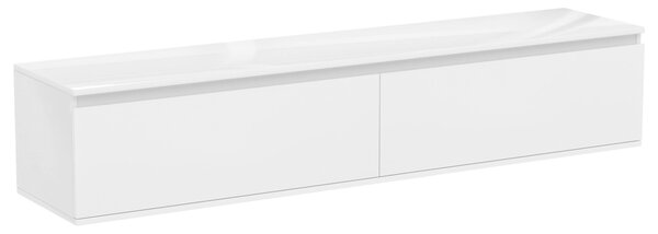NÍZKA KOMODA, biela s vysokým leskom, 180/30/33 cm Xora - Online Only drobný nábytok, Online Only