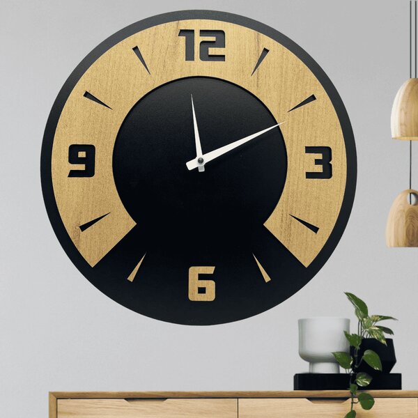 KMDESING | Drevené nástenné hodiny - Noir Wood