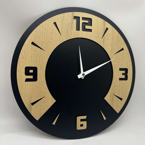 KMDESING | Drevené nástenné hodiny - Noir Wood