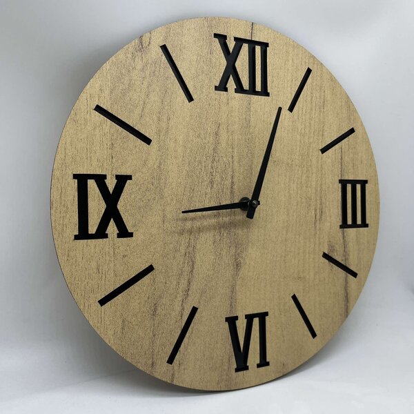 KMDESING | Drevené nástenné hodiny - Roma Wood