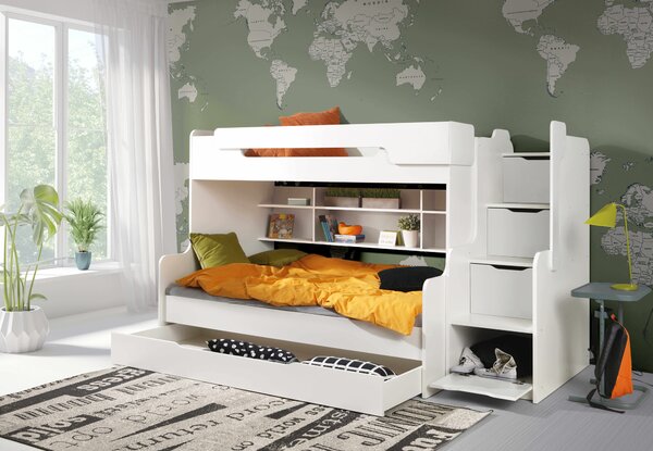 Detská poschodová posteľ HARRY Farba: biela/biela