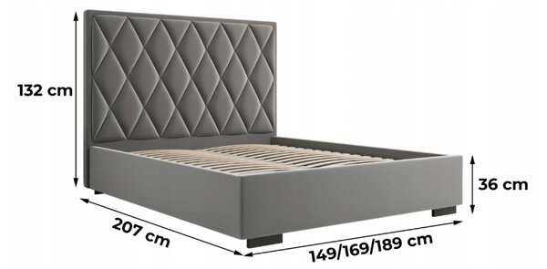 AMADEUS 140X200 MANŽELSKÁ POSTEĽ S ROŠTOM BIELA EKO-KOŽA
