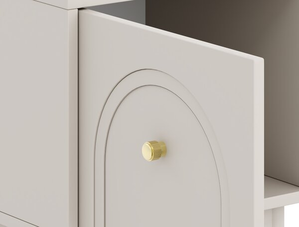 NovýNábytok.sk Nočný stolík Manzat 1 (kašmír + zlaté úchytky). Vlastná spoľahlivá doprava až k Vám domov. 1154936