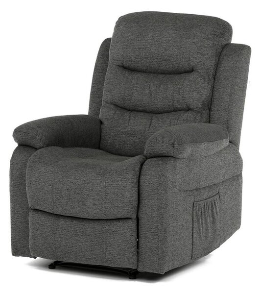 Elegantné polohovacie kreslo, manuálne ovládanie, sivá, látka (a-4086 sivé)