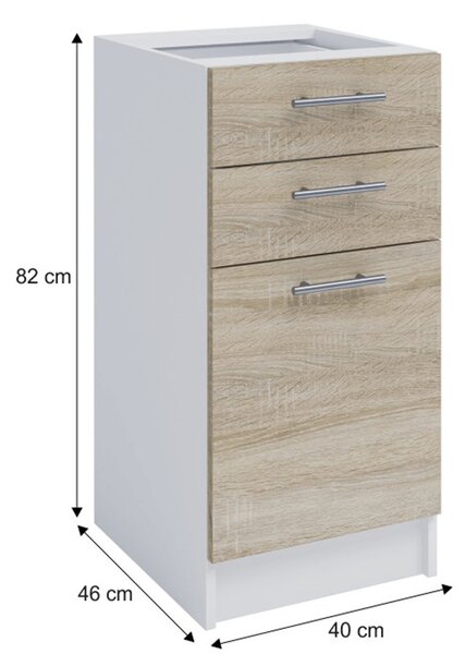 NovýNábytok.sk Dolná kuchynská skrinka S40SZ2 Flor. Vlastná spoľahlivá doprava až k Vám domov. 1014748