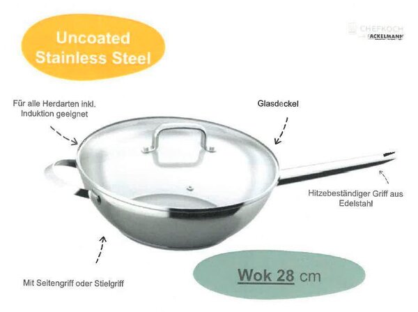 PANVICA WOK 28 cm Chefkoch+Fackelmann - Online Only bytové doplnky, Online Only