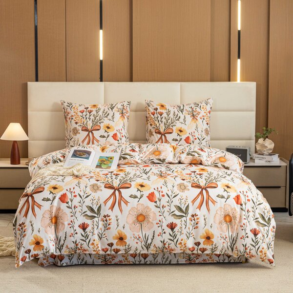 Obliečky z mikrovlákna FLORAL RIBBON krémové Rozmer obliečky: 70 x 90 cm | 140 x 220 cm