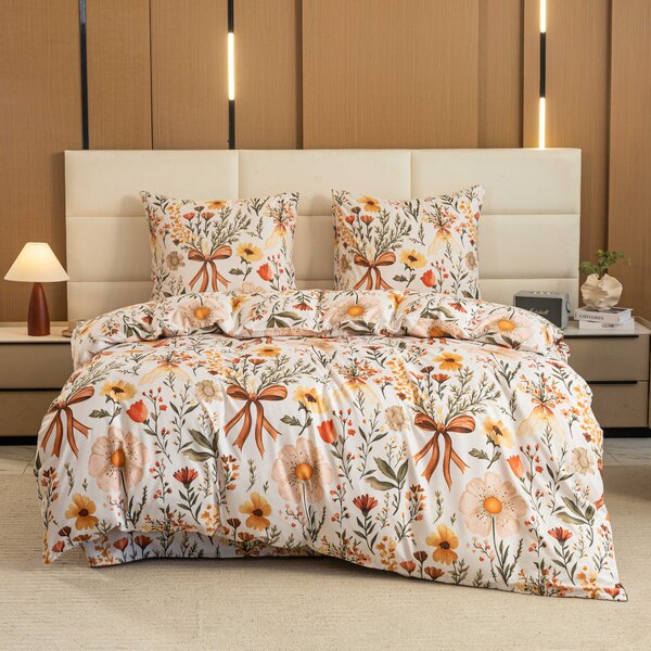 Obliečky z mikrovlákna FLORAL RIBBON krémové Rozmer obliečky: 70 x 90 cm | 140 x 220 cm