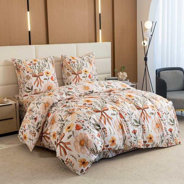 Obliečky z mikrovlákna FLORAL RIBBON krémové Rozmer obliečky: 70 x 90 cm | 140 x 220 cm