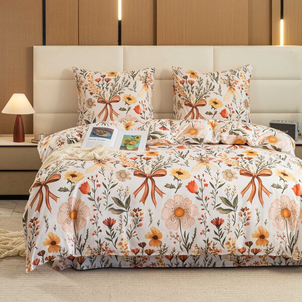 Obliečky z mikrovlákna FLORAL RIBBON krémové Rozmer obliečky: 70 x 90 cm | 140 x 220 cm