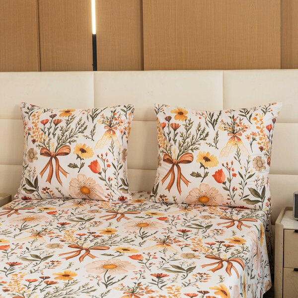 Obliečky z mikrovlákna FLORAL RIBBON krémové Rozmer obliečky: 70 x 90 cm | 140 x 220 cm