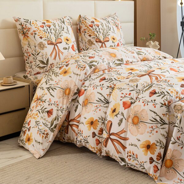 Obliečky z mikrovlákna FLORAL RIBBON krémové Rozmer obliečky: 70 x 90 cm | 140 x 220 cm