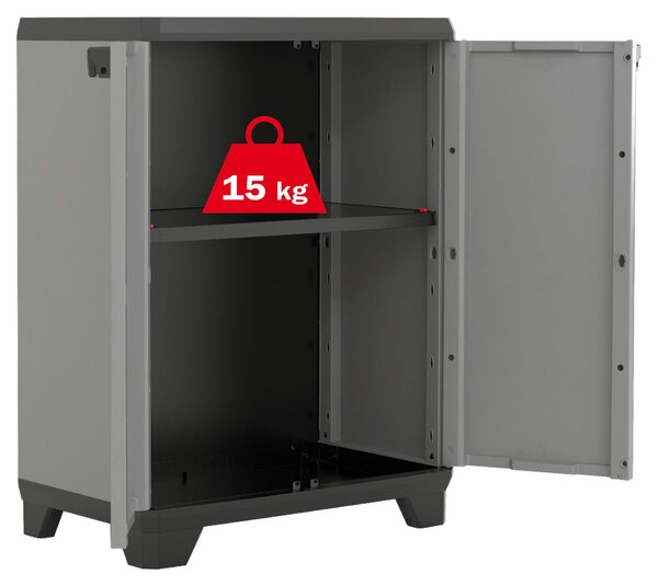 VIACÚČELOVÁ SKRIŇA, sivá, červená, čierna, 68/90/39 cm Keter - Online Only drobný nábytok, Online Only