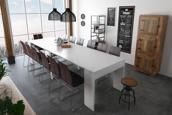 JEDÁLENSKY STÔL AZURO 50 - 302 cm BIELY ROZKLADACÍ