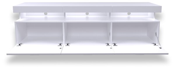 TV STOLÍK ALEX LED ČIERNY VYSOKÝ LESK + DUB ARTISAN 180 cm