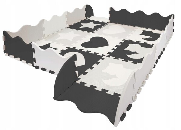 4FIZJO PENOVÉ PUZZLE VZDELÁVACIE 36ks. XXL- šedo čierne