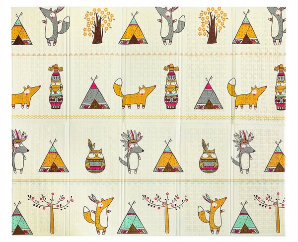 4FIZJO-KIDS Hracia podložka pre deti 197x177cm – PANDY A INDIÁNI