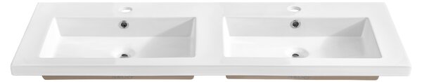 Comad Nábytkové keramické dvojumývadlo UM-8070 SPIRIT 120D, 121x46 cm, biela lesklá
