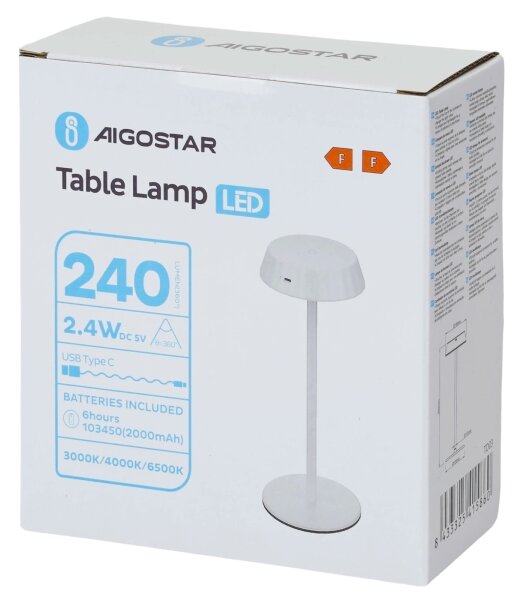 Aigostar - LED Stmievateľná stolná lampa AMBIENT LED/2,4W/5V 3000-6500K biela