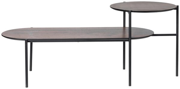 KONFERENČNÝ STOLÍK, čierna, tmavý dub, kov, kompozitné drevo, 118/45/48 cm MID.YOU - Stolíky do obývačky, Online Only