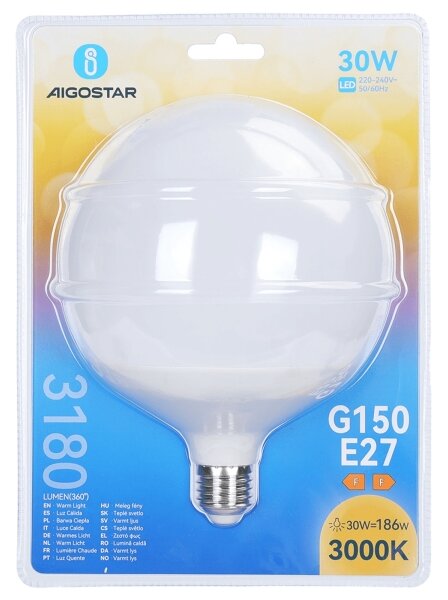 LED žiarovka G150 E27/30W/230V 3000K - Aigostar