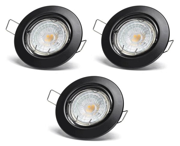 Aigostar - Sada 3x LED zapustené svietidlá 1x GU10/4,5W/230V 4000K čierne
