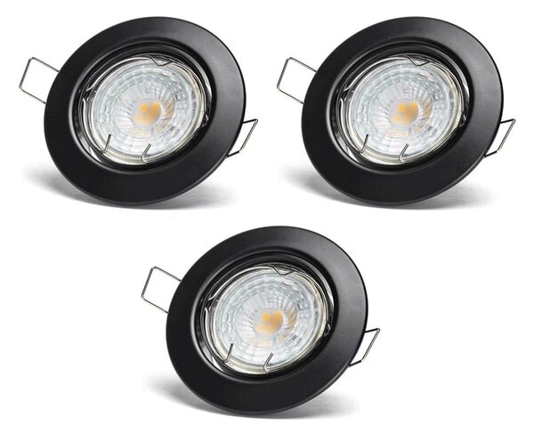 Aigostar - Sada 3x LED podhľadových svietidiel 1xGU10/4,5W/230V 3000K čierne
