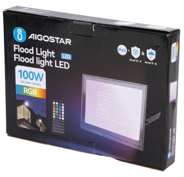 Aigostar - stmievateľný RGB LED reflektor LED/100W/230V IP65 + DO