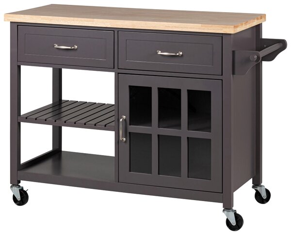 SERVÍROVACÍ VOZÍK, sivá, prírodná farba, 117/86/48 cm Livetastic - Barový nábytok, Online Only
