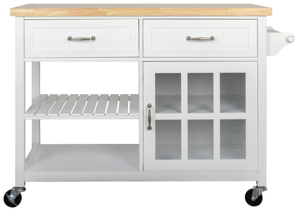 SERVÍROVACÍ VOZÍK, prírodná farba, biela, 117/86/48 cm Livetastic - Barový nábytok, Online Only