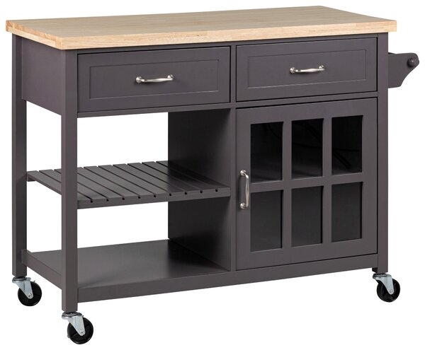 SERVÍROVACÍ VOZÍK, sivá, prírodná farba, 117/86/48 cm Livetastic - Barový nábytok, Online Only