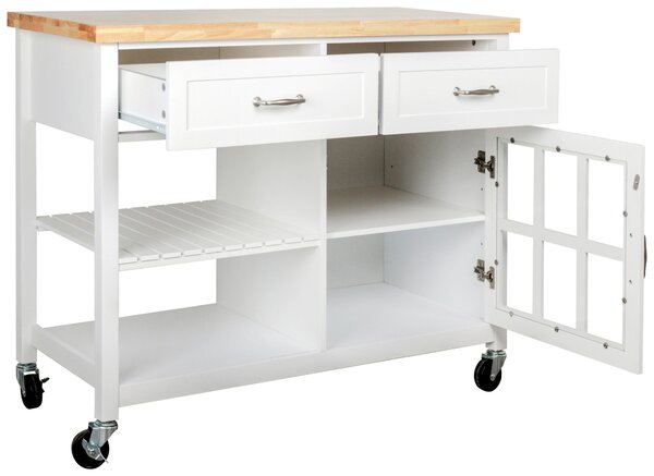 SERVÍROVACÍ VOZÍK, prírodná farba, biela, 117/86/48 cm Livetastic - Barový nábytok, Online Only