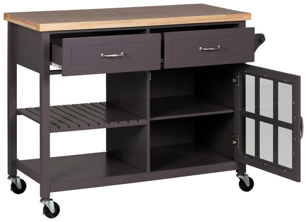 SERVÍROVACÍ VOZÍK, sivá, prírodná farba, 117/86/48 cm Livetastic - Barový nábytok, Online Only