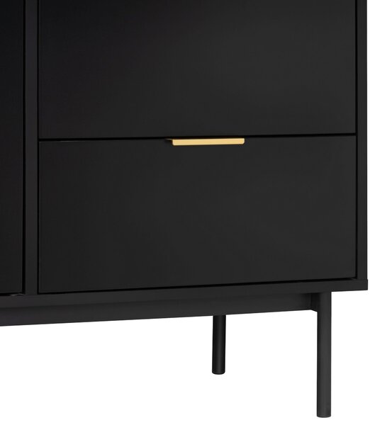ŠIROKÁ KOMODA, čierna, 140/80/40 cm Livetastic - Online Only drobný nábytok, Online Only