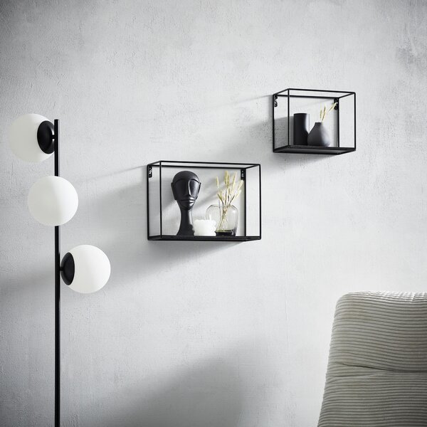 SADA NÁSTENNÝCH REGÁLOV, čierna Landscape - Regály, Online Only