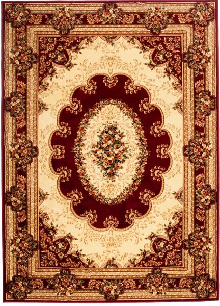 **Kusový koberec klasický vzor bordó 140x190cm
