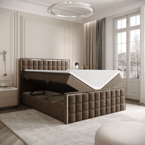 VYSOKÁ ČALÚNENÁ POSTEĽ NOEMI SILVER 140X200 ROYAL VELVET 196