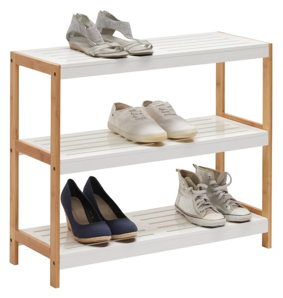REGÁL NA TOPÁNKY, hnedá, biela, bambus, 70/58,5/26 cm Xora - Skrine, regály & police na topánky