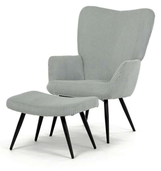 AK-L7285 BLUE6, Relaxačné kreslo s podnožkou – modrý menčester